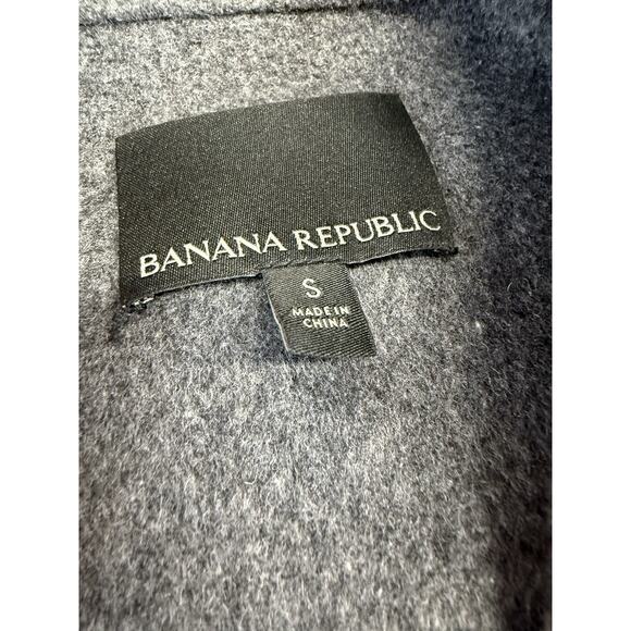 Banana Republic Wool Blend Double-Face Top Coat S Dark Heather Gray Unlined - Picture 10 of 12